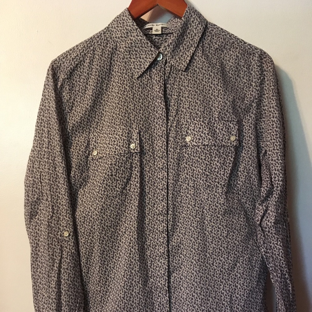 Long sleeve button down camp shirt